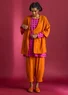 Vevd kimono i økologisk bomullsdobby (henna S)