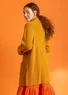 Langstrickjacke aus Wolle (senf S)