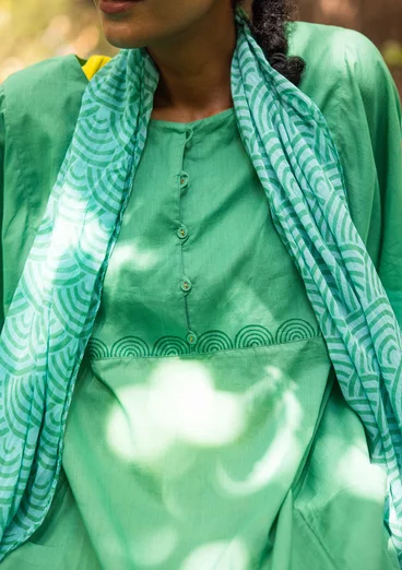 “Reflexions” woven organic cotton dress - malachite