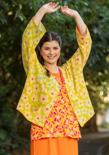 Cardigan "Polli" i økologisk bomuld - limegrøn