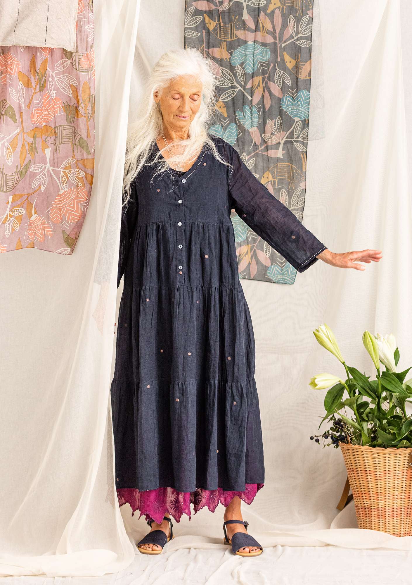 Kleid „Chandi“ aus Öko-Baumwolle tinte thumbnail
