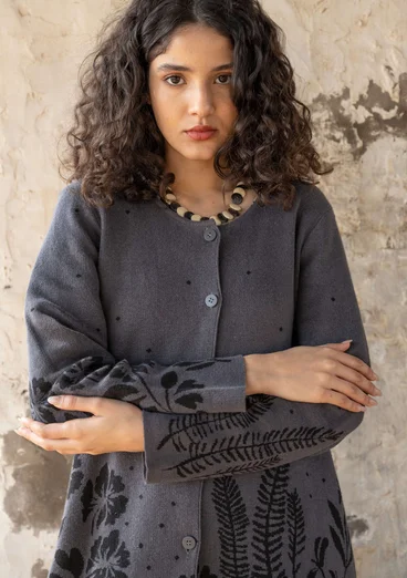 Long gilet "Dawn" en ramie/coton recyclé - gris cendré
