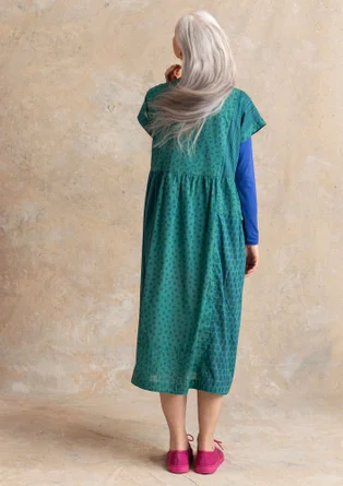 Robe tissée "Sally" en coton biologique - émeraude foncé