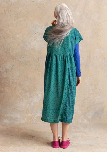 Robe tissée "Sally" en coton biologique - émeraude foncé