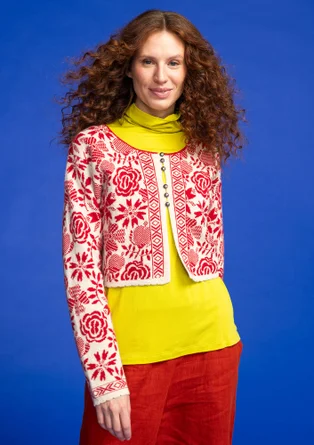 Strickjacke „Leksand" aus Alpakagemisch - tomate