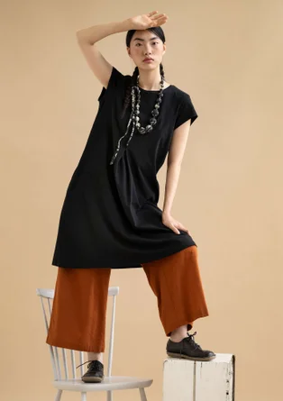 Robe "Jane" en jersey de coton biologique/élasthanne - noir