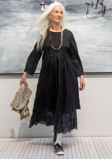 Kleid „Silvertärna“ aus Öko-Baumwollgewebe - schwarz