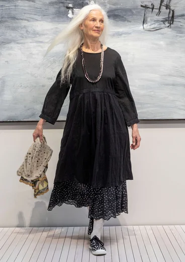Robe "Silvertärna" en coton biologique tissé - noir