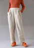 Garment-washed woven linen trousers (dark natural L)