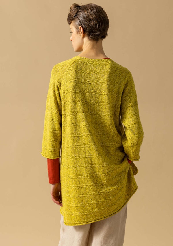 Sweater in a linen blend lime green