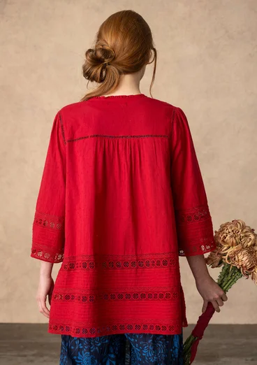 “Haiku” tunic in organic cotton - cherry