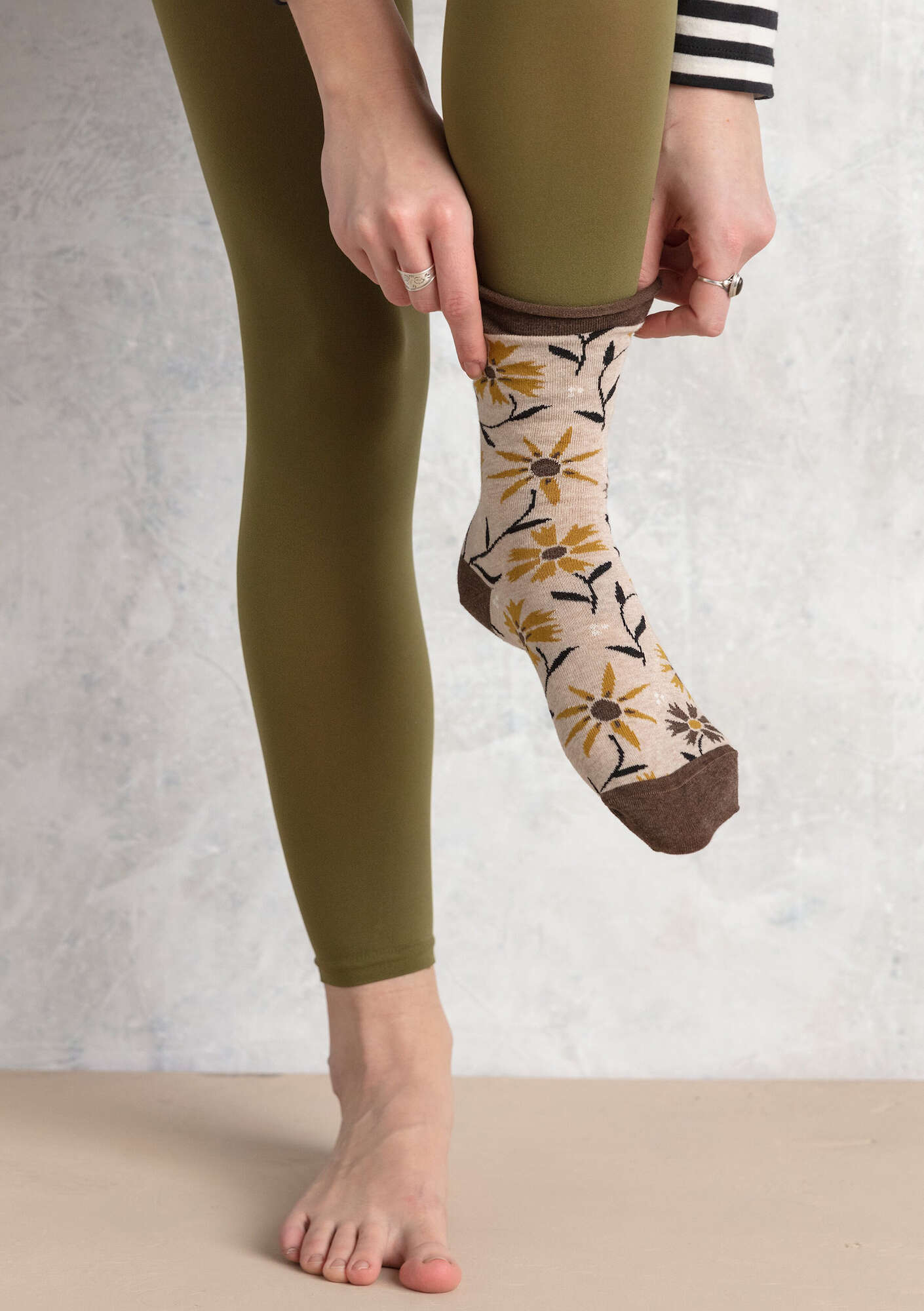 Socken „Isolde“ aus Öko-Baumwolle naturmelange