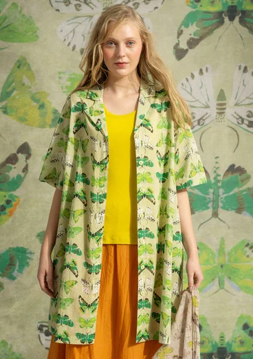 “Fjäril” woven dress in organic cotton - apple green