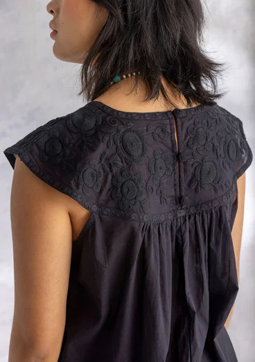 “Pezenas” woven organic cotton dress - black
