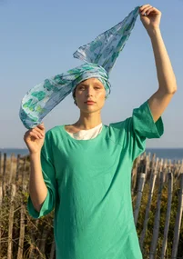Organic cotton/linen jersey top - light oriental green