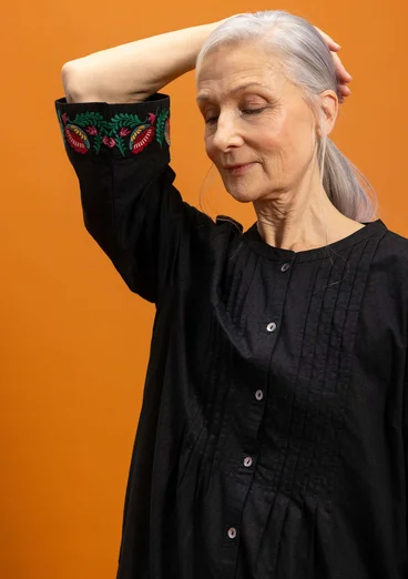 Woven dress "Cleo" in organic cotton - black