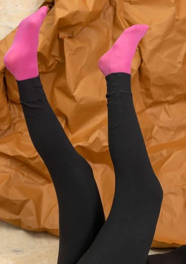 Legging en jersey de coton biologique côtelé - noir