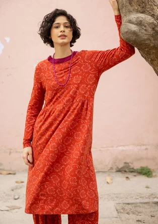 Gemustertes Kleid „Lambadi“ aus Lyocell/Elasthan - kürbis
