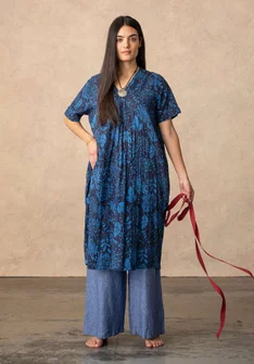Robe "Niwa" en coton biologique tissé - indigo foncé