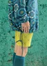 Korte tricot legging "Crossing" van biologisch katoen/elastaan (bladgroen L)