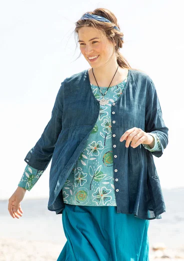 “Samira” organic cotton blouse - indigo green