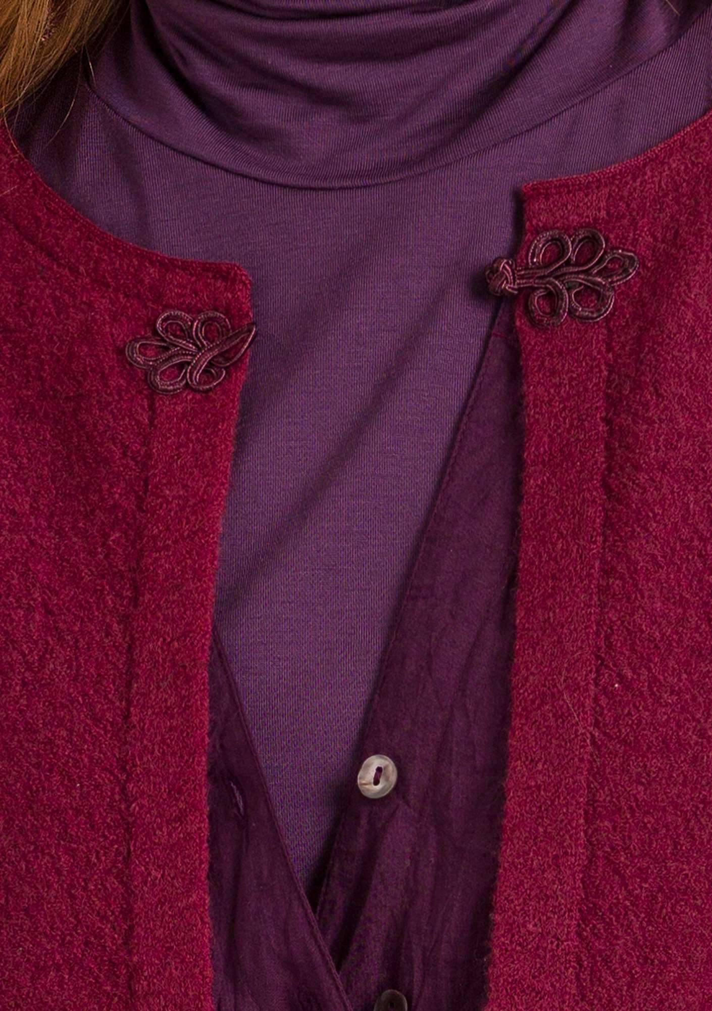 Felted wool “Ada” cardigan burgundy thumbnail