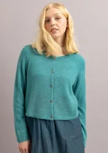 Cardigan i alpakamiks - teal