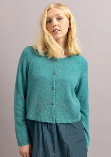 Cardigan i alpakamiks - teal
