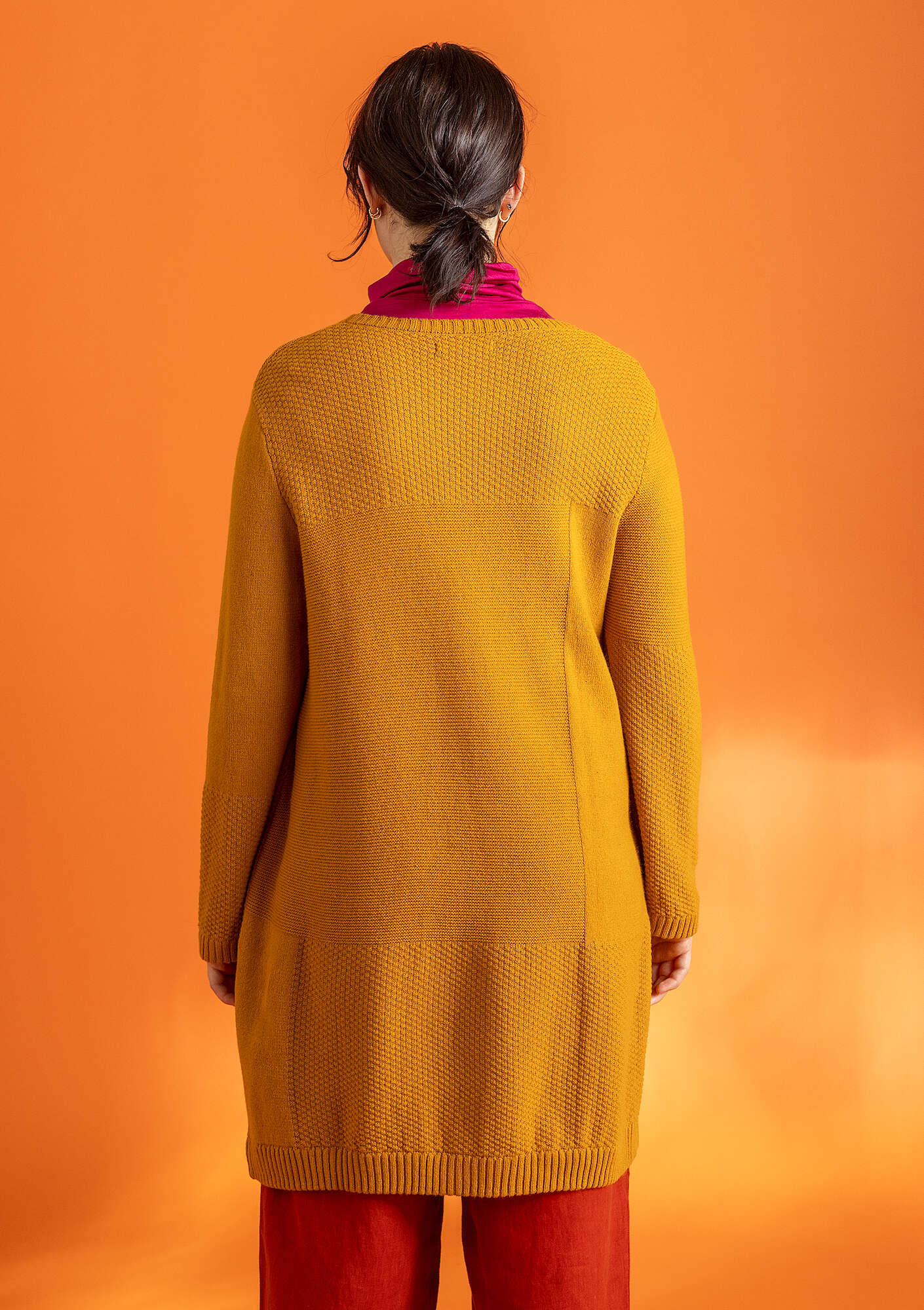 Wool/cotton knit tunic mustard