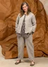 Garment-washed woven linen trousers (dark natural L)
