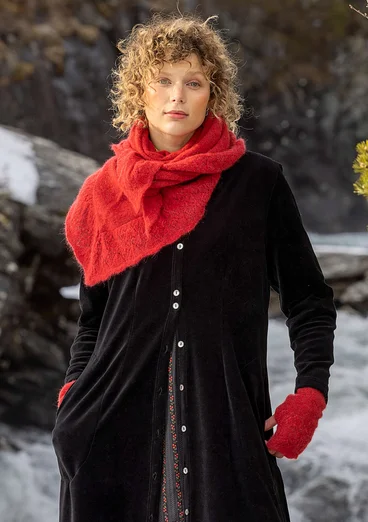 “Forgetmenot” scarf knitted in an alpaca blend - parrot red/melange