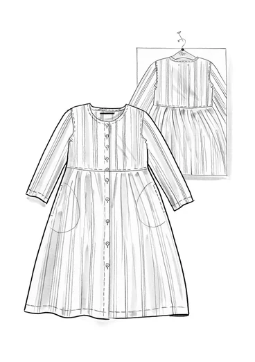 Jurk "Ketchi" van geweven wol/katoen - zwart