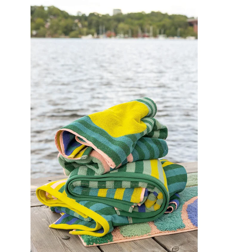 “Sunset” guest towel 2-pack in organic cotton