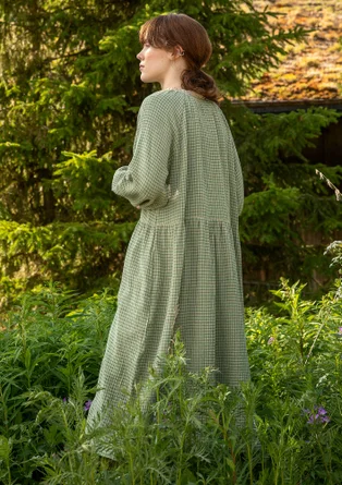 “Ottilia” woven organic cotton dress - dark natural
