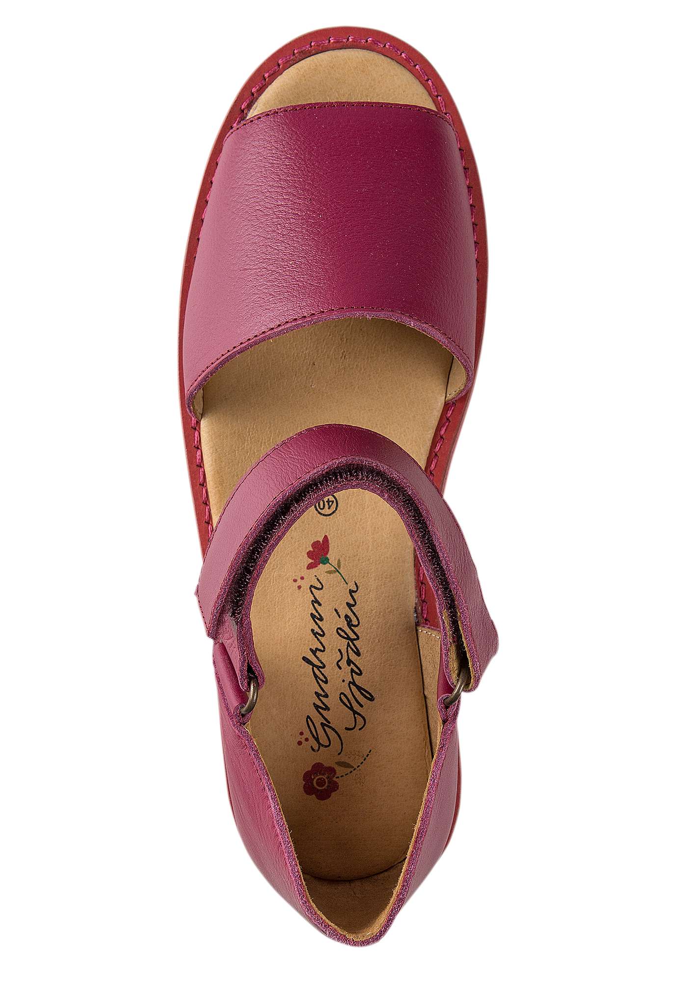 Sandales en cuir nappa dark hibiscus