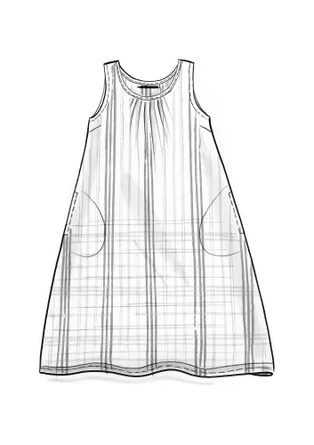 Gemustertes ärmelloses Webkleid aus Bio-Baumwolle - tinte