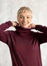 Lyocell/elastane jersey polo-neck top (aubergine XS)