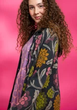 “Pink Moon” wool/organic cotton long cardigan - dark ash grey