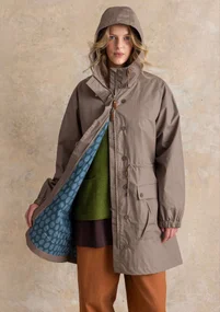 Vevd parkas «Vendela» i økologisk bomull - lys potet