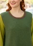 Pull sans manches "Helena" en maille de laine d'agneau mélangée (vert herbe/chiné XL)