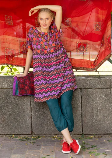 Woven organic cotton trousers - dark jade