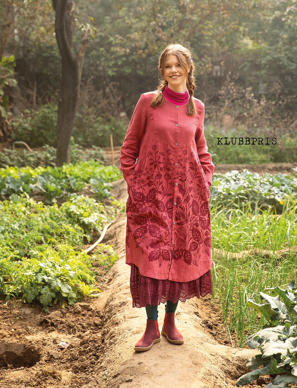 “Autumn” woven dress in linen