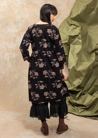 “Rose hip” woven organic cotton dress - black