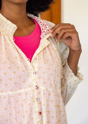 Blouse tissée "Neela" en coton biologique - plumes