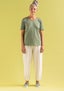 Organic cotton/elastane jersey trousers ecru thumbnail