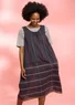 Gemustertes ärmelloses Webkleid aus Bio-Baumwolle (aschgrau L)