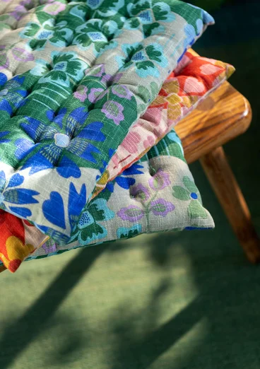 Stuhlkissen „Anaya“ aus Bio-Baumwolle - malachit