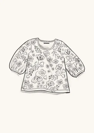 “Eva” top in organic cotton - light ecru