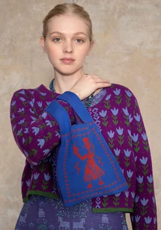 Stricktasche „Skåne“ aus Bio-/Recycling-Baumwolle - kobaltblau