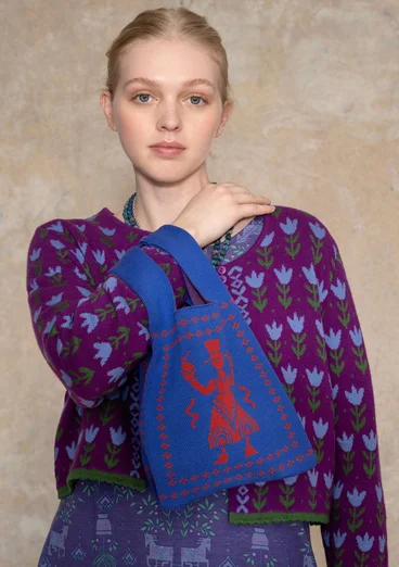 Stricktasche „Skåne“ aus Bio-/Recycling-Baumwolle - kobaltblau